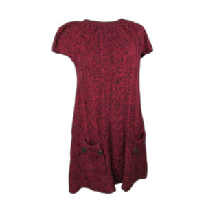 Style & Co. Sweater Dress Pl Red Black Cotton Acr… - image 1